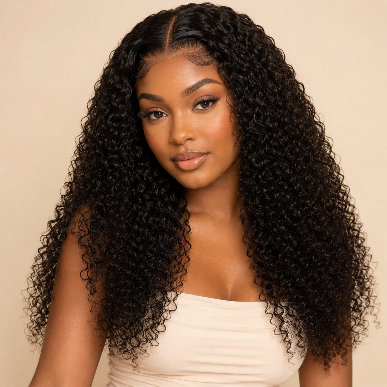 13x4 Jerry Curly Human Hair Wig – Transparent Lace Front, 150% Density, Natural Black Glueless Wig