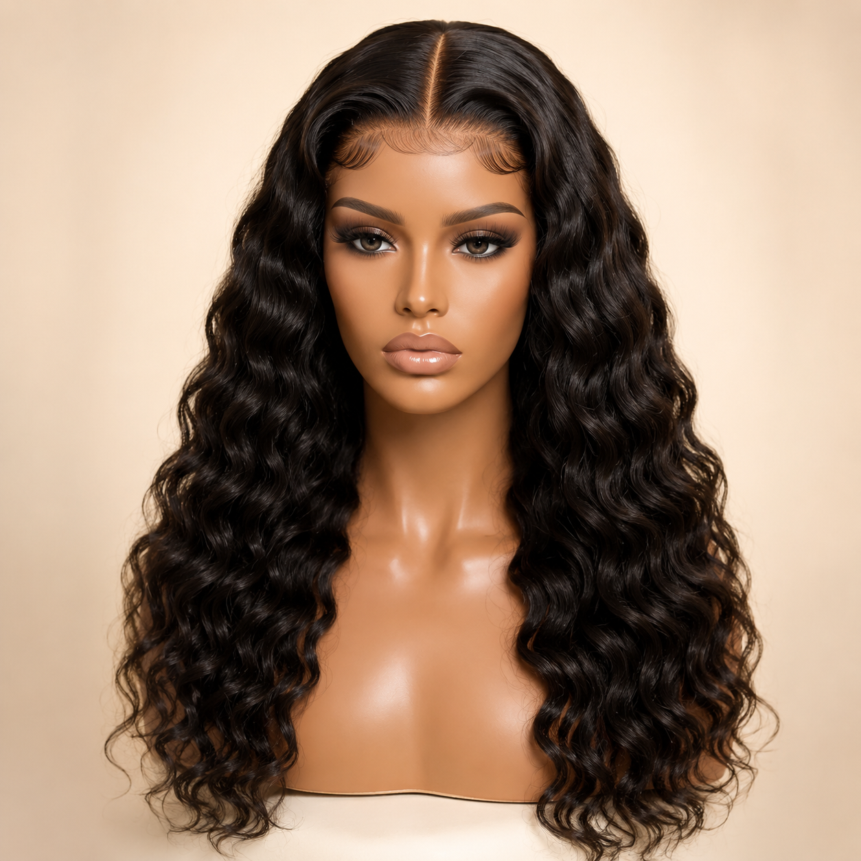 13x4 Loose Deep Wave Human Hair Wig – Transparent Lace Front, 150% Density, Natural Black