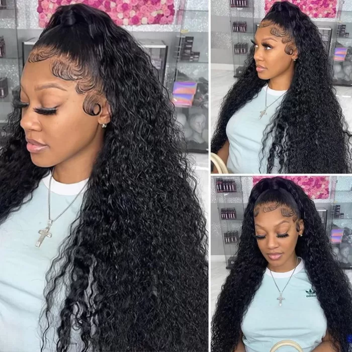 13X4 Lace Frontal Wig Water Wave Long Wig