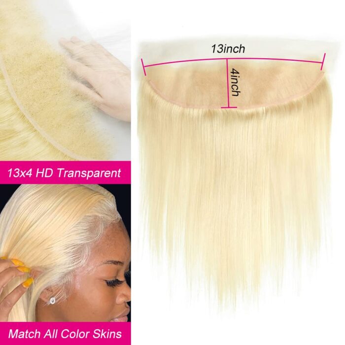 Blackbeauty hair 613 Blonde Color Straight 13 X 4 Lace Frontal