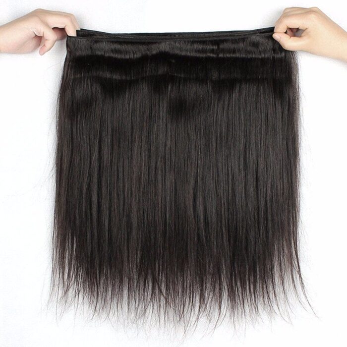 Straight Virgin Human Hair 4 Bundles With 13x4 Lace Frontal - Image 3