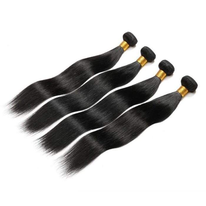 Straight Virgin Human Hair 4 Bundles With 13x4 Lace Frontal - Image 2